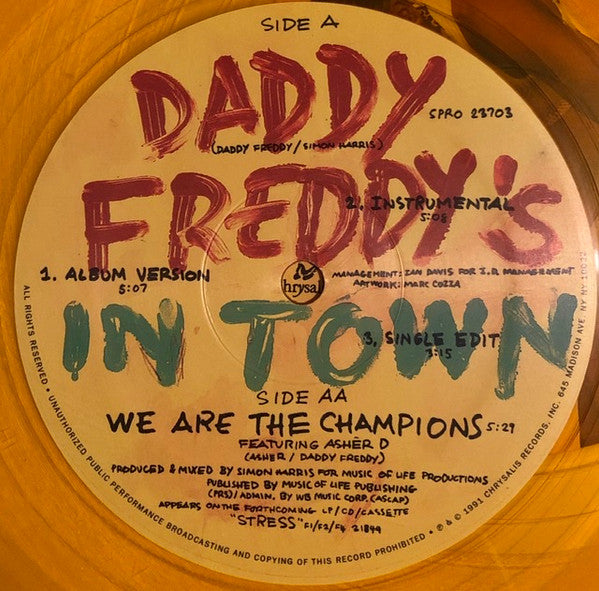 Daddy Freddy : Daddy Freddy's In Town (12", Promo, Yel)