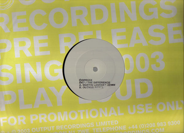 DK7 : The Difference (Remixes) (12", Promo, W/Lbl, Sta)