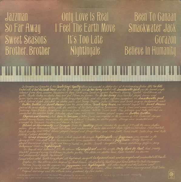 Carole King : Her Greatest Hits (Songs Of Long Ago) (LP, Comp, Pit)