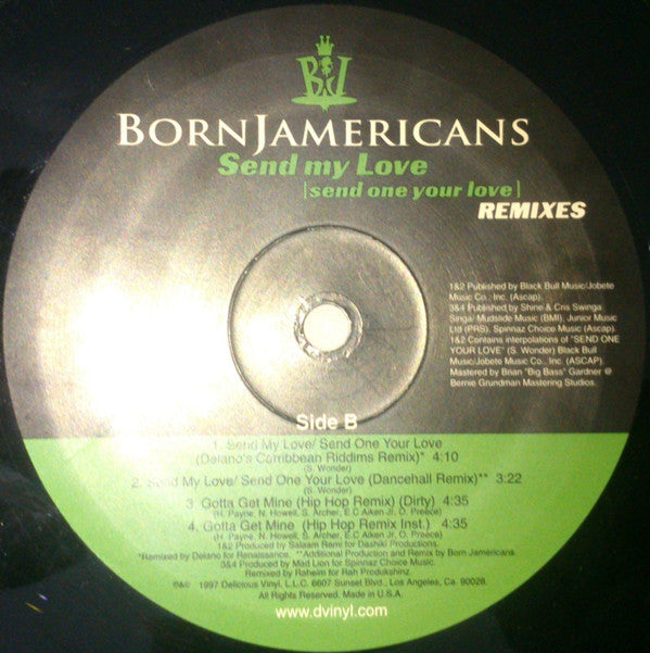 Born Jamericans : Send My Love (Remixes) (12", Promo)