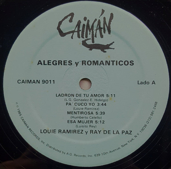 Louie Ramirez Y Su Orquesta   -  Ray De La Paz : Alegres Y Romanticos (LP, Album, Lig)