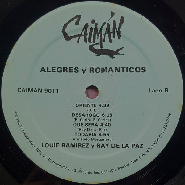 Louie Ramirez Y Su Orquesta   -  Ray De La Paz : Alegres Y Romanticos (LP, Album, Lig)