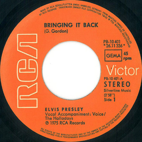 Elvis Presley : Bringing It Back (7", Single)
