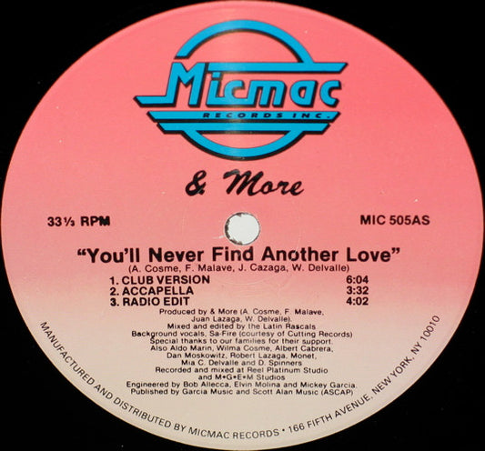 & More : You'll Never Find Another Love (12", RP)