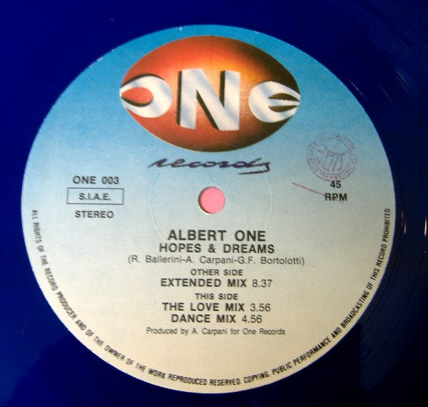 Albert One : Hopes & Dreams (12", Blu)