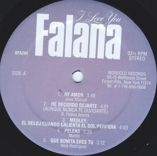 Basilio Falana Acosta : I Love You (LP, Album)