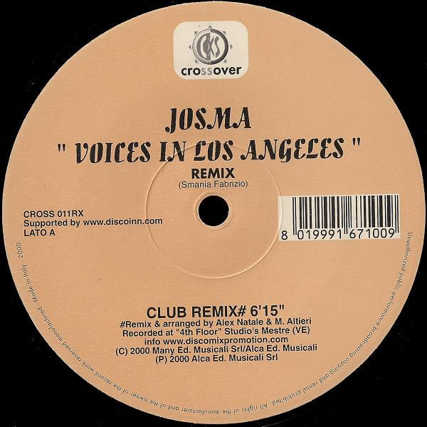 Josma : Voices In Los Angeles (Remix) (12")