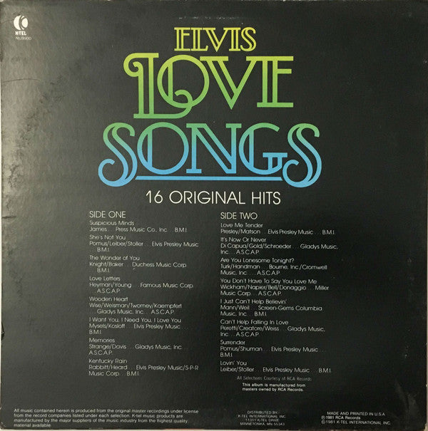 Elvis Presley : Elvis Love Songs (LP, Comp, 44,)