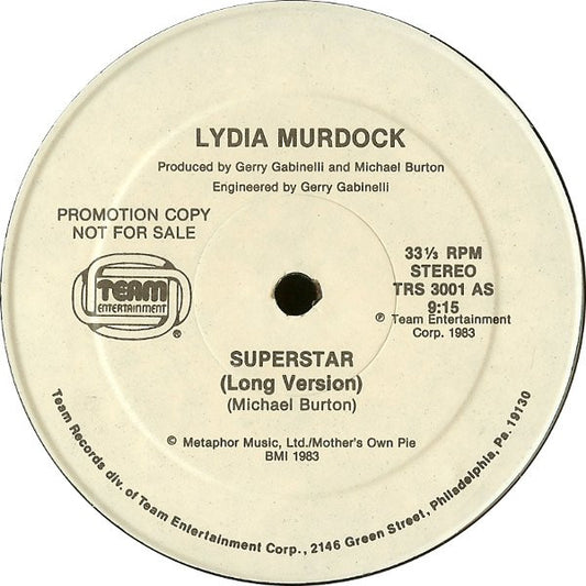 Lydia Murdock : Superstar (12", Promo)