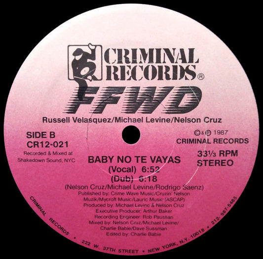 FFWD - Baby Don't Go / Baby No Te Vayas vinyl record, 12" (Near Mint (NM or M-)) | Lulo Records