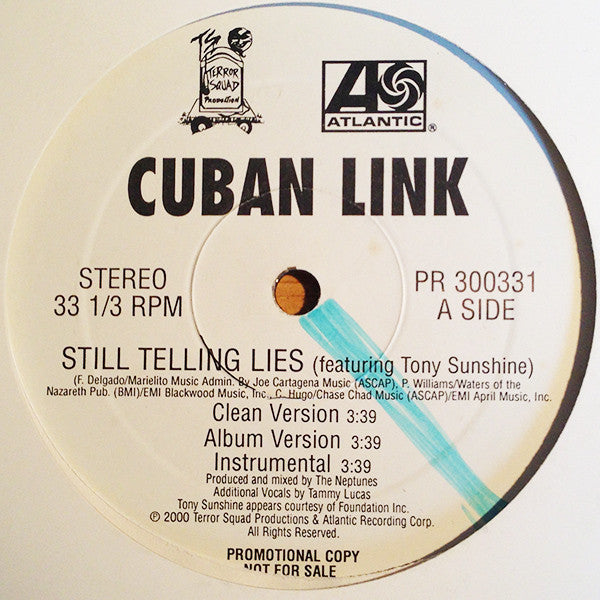 Cuban Link : Still Telling Lies (12", Promo)