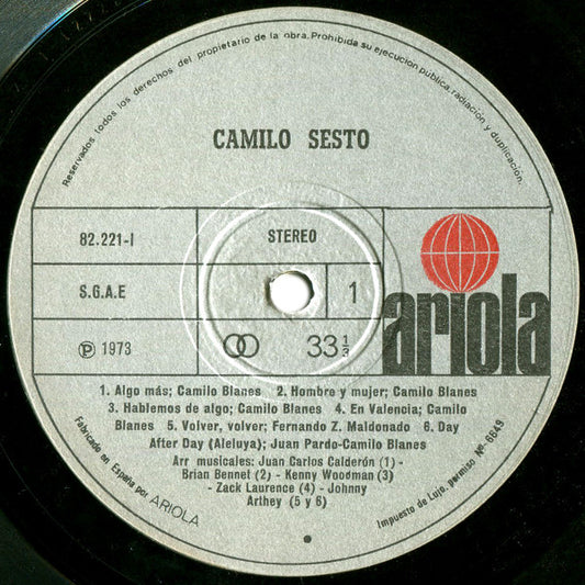 Camilo Sesto - Camilo Sesto vinyl record, LP (Very Good Plus (VG+)) | Lulo Records