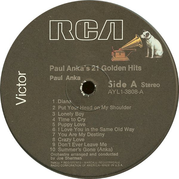 Paul Anka : Paul Anka's 21 Golden Hits (LP, Comp, RE)