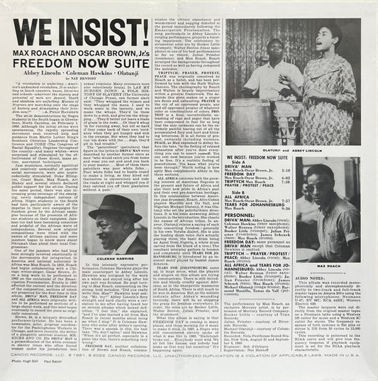 Max Roach - We Insist! Max Roach's Freedom Now Suite vinyl record, LP (Mint (M)) | Lulo Records