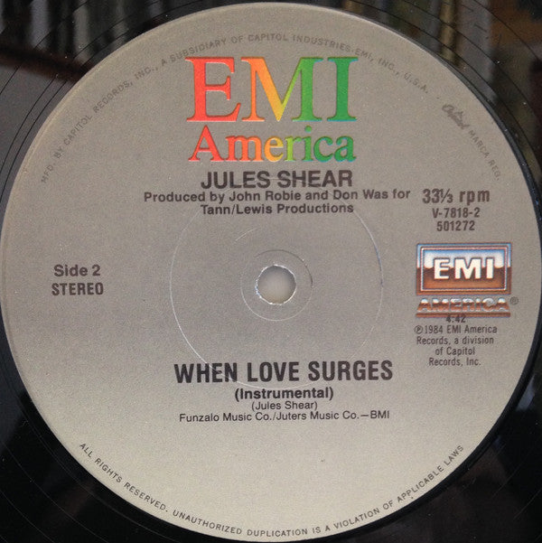 Jules Shear : When Love Surges (12", Single)