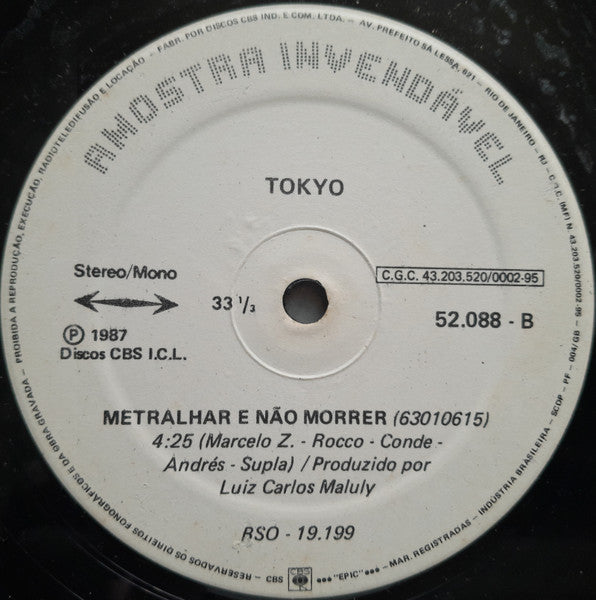 Tokyo (2) : Metralhar E Não Morrer (12", Promo)