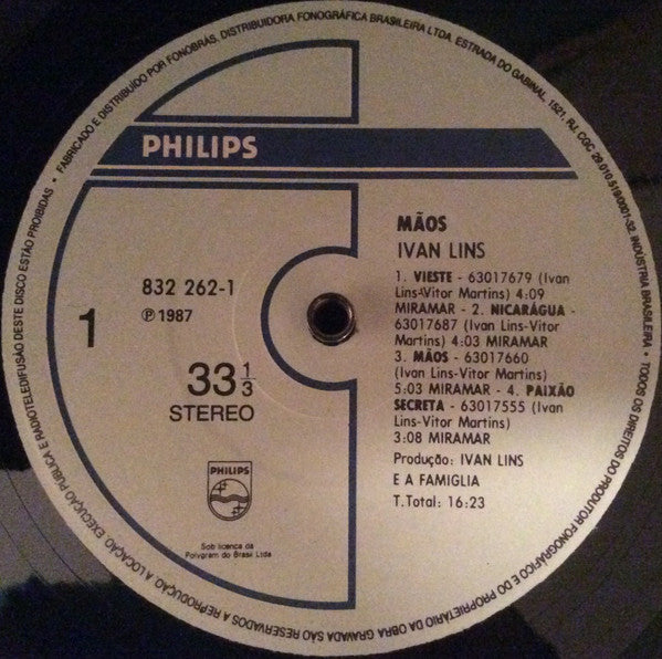 Ivan Lins : Mãos (LP, Album)