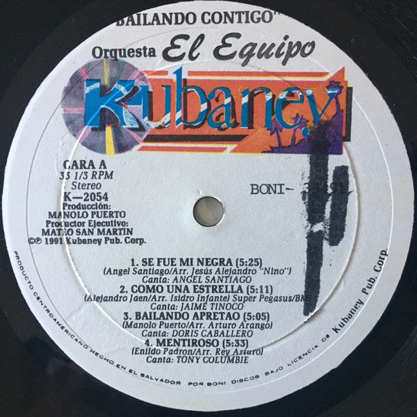 Orquesta El Equipo : Bailando Contigo  (LP, Album)