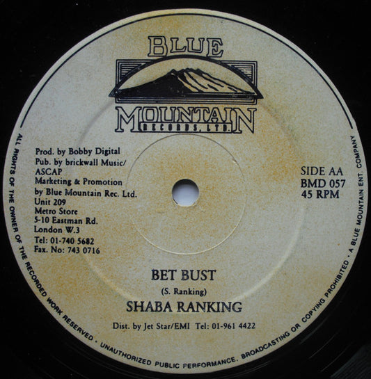 Cocoa Tea / Shabba Ranks - Tell Me When / Bet Bust vinyl record, 12" (Very Good Plus (VG+)) | Lulo Records