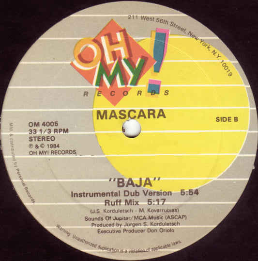 Mascara - Baja vinyl record, 12" (Very Good Plus (VG+)) | Lulo Records