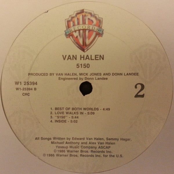 Van Halen : 5150 (LP, Album, Club, Col)