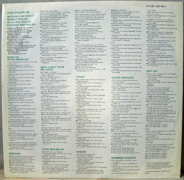 Van Halen : 5150 (LP, Album, Club, Col)