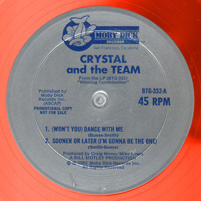 Crystal And The Team : (Won't You) Dance With Me (12", Promo, Ora)