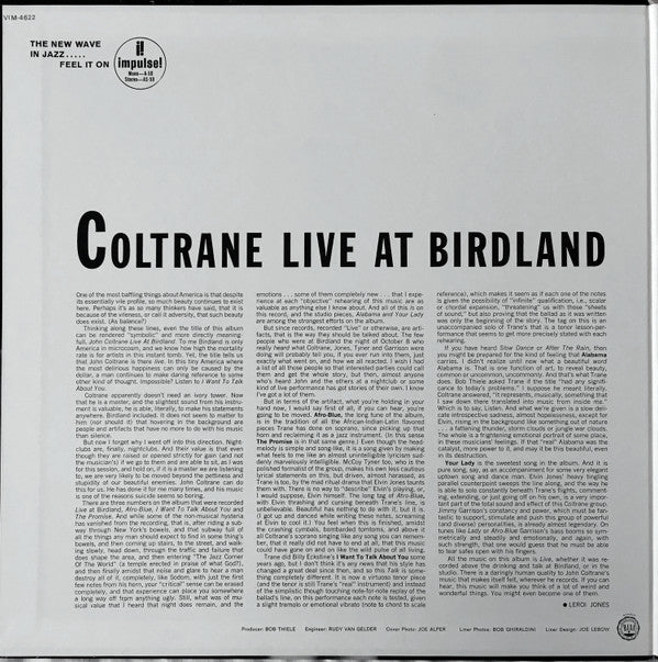 John Coltrane : Live At Birdland (LP, Album, RE, Gat)