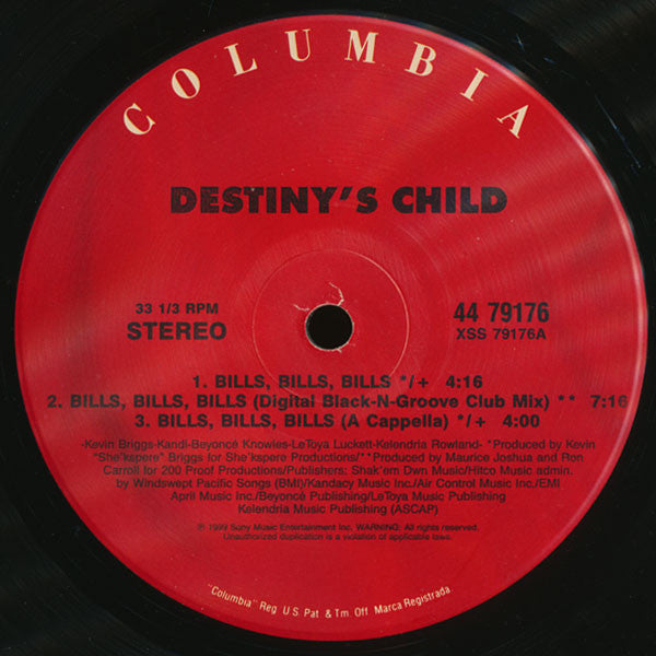 Destiny's Child : Bills, Bills, Bills (12")