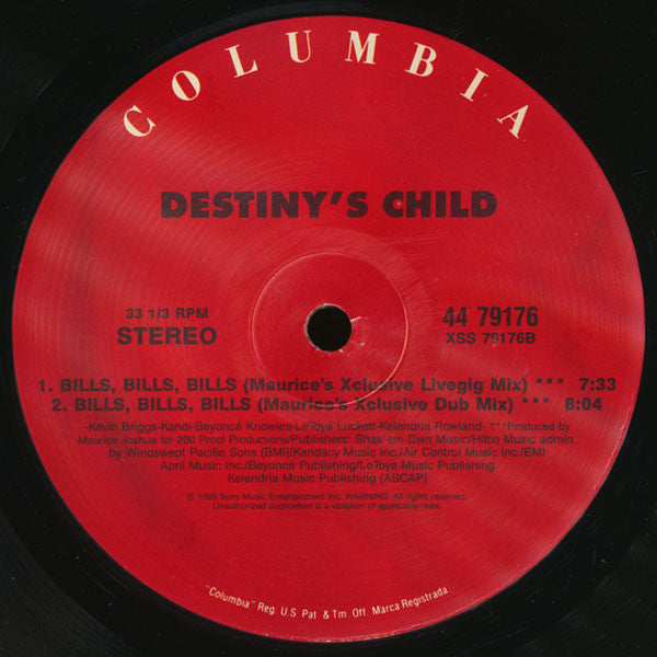 Destiny's Child : Bills, Bills, Bills (12")