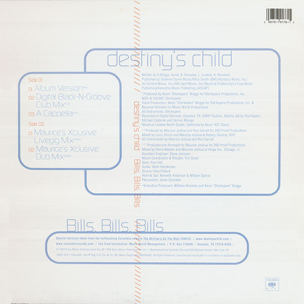 Destiny's Child : Bills, Bills, Bills (12")