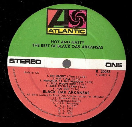 Black Oak Arkansas : Hot And Nasty (The Best Of Black Oak Arkansas) (LP, Comp)