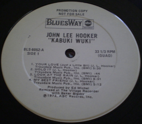 John Lee Hooker : Kabuki Wuki (LP, Album, Quad, Promo)