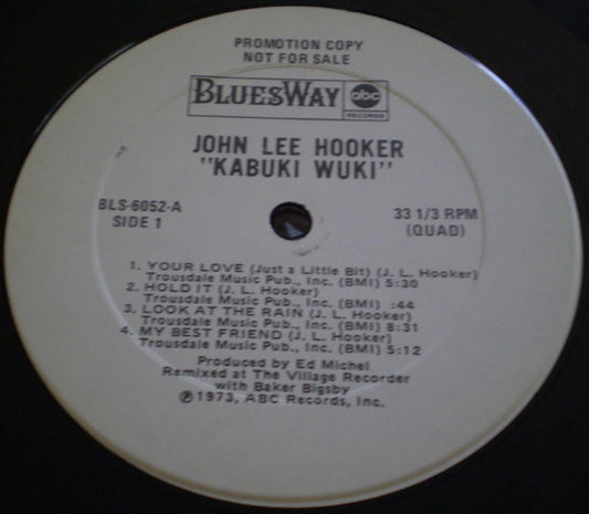 John Lee Hooker : Kabuki Wuki (LP, Album, Quad, Promo)