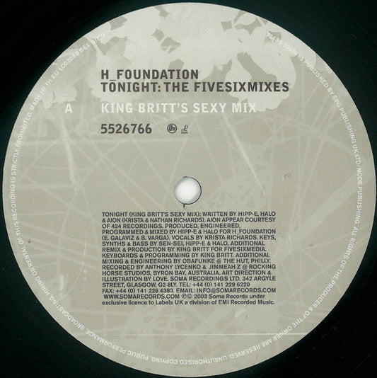 H-Foundation : Tonight: The FiveSixMixes (12")