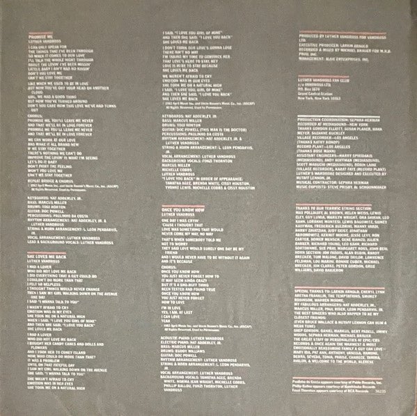 Luther Vandross : Forever, For Always, For Love (LP, Album, Ter)