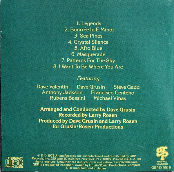 Dave Valentin : Legends (CD, Album, RE, RM)