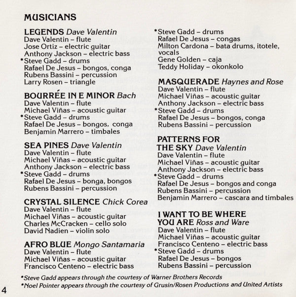 Dave Valentin : Legends (CD, Album, RE, RM)