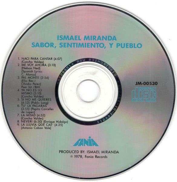 Ismael Miranda : Sabor, Sentimiento Y Pueblo (CD, Album)