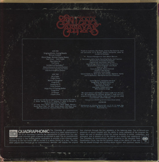 Santana : Abraxas (LP, Album, Quad, RE, SQ)