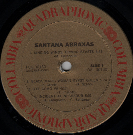 Santana : Abraxas (LP, Album, Quad, RE, SQ)