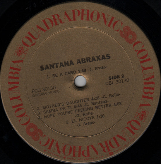 Santana : Abraxas (LP, Album, Quad, RE, SQ)