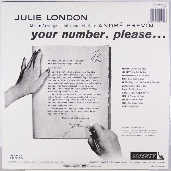 Julie London : Your Number, Please... (LP, Album, RE)