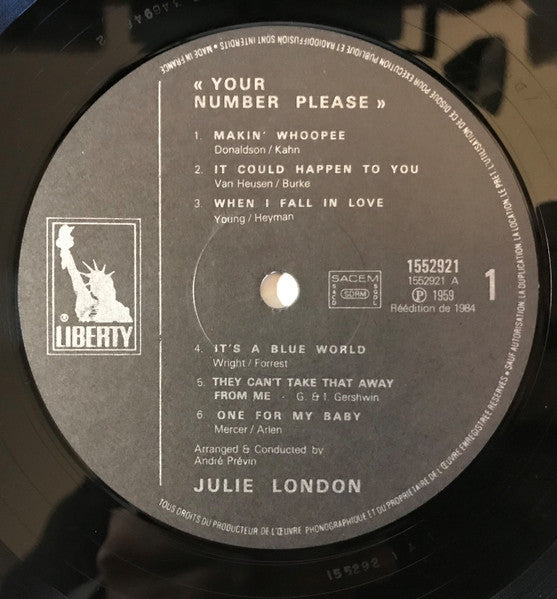 Julie London : Your Number, Please... (LP, Album, RE)