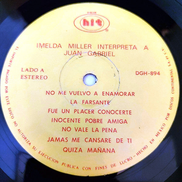 Imelda Miller : Interpreta A Juan Gabriel (LP, Album)