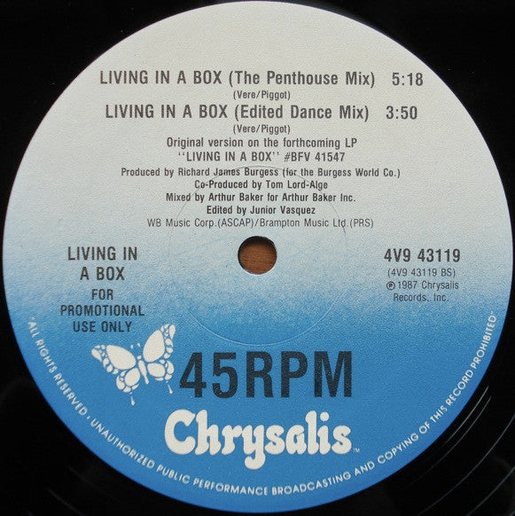 Living In A Box : Living In A Box (12", Promo)