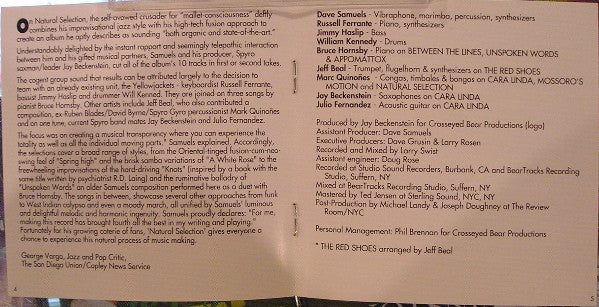 Dave Samuels : Natural Selection (CD, Album)