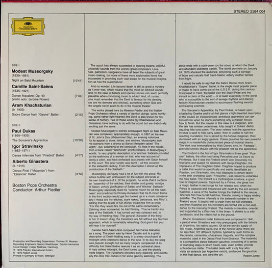 Boston Pops Orchestra, Arthur Fiedler, Modest Mussorgsky / Camille Saint-Saëns / Aram Khatchaturian / Paul Dukas / Igor Stravinsky / Alberto Ginastera - Danse Infernale vinyl record, LP (Mint (M)) | Lulo Records