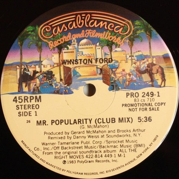Winston Ford : Mr. Popularity (12", Promo)