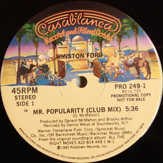 Winston Ford : Mr. Popularity (12", Promo)